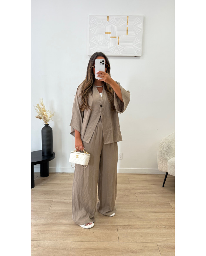 Ensemble léger cardigan Taupe