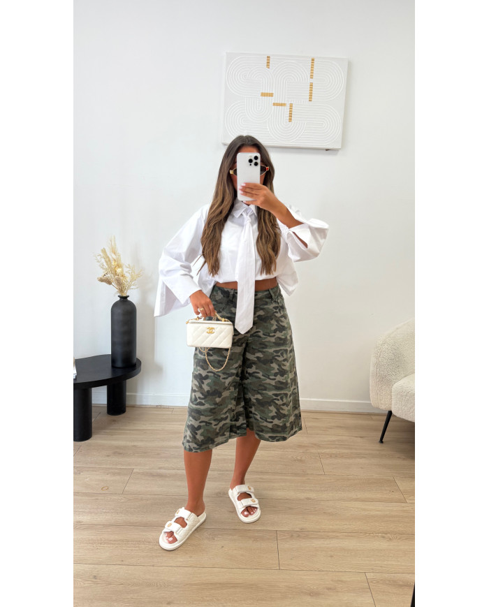 Bermuda Long Militaire Kaki