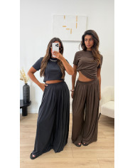 Ensemble viscose Crop Noir anthracite