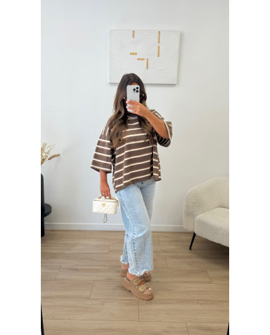 Jean mom Effiloché bleu Clair