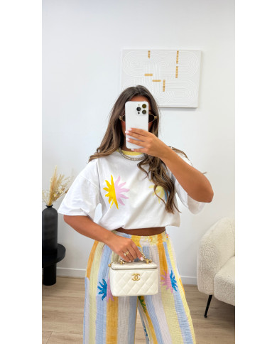 T-shirt multi soleil Jaune