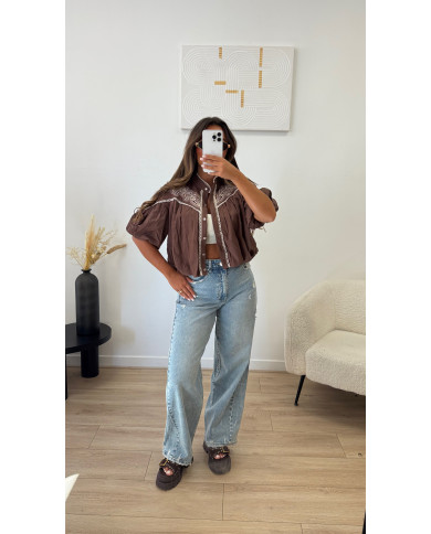 Chemise Zim bicolore Choco et beige