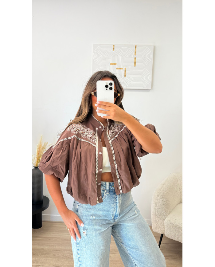 Chemise Zim bicolore Choco et beige