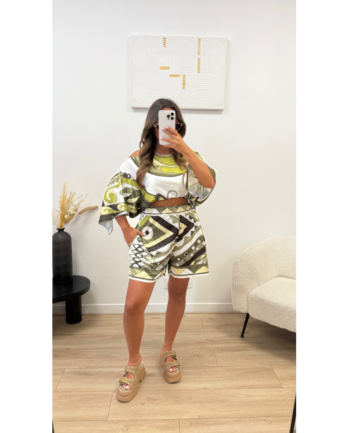 Ensemble short cape Mykonos Anis