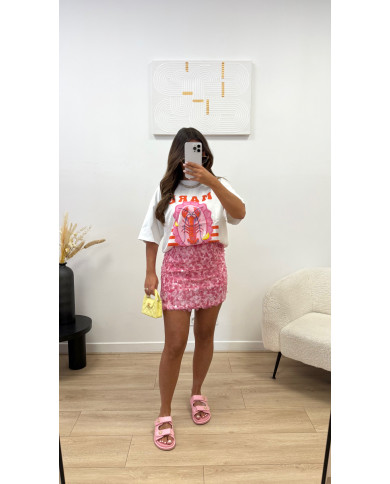Jupe sequin rose