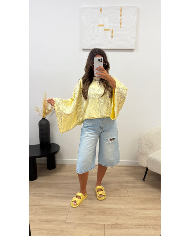 T-shirt cape bandana jaune