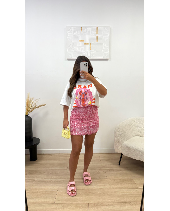 T-shirt blanc Mare Rose