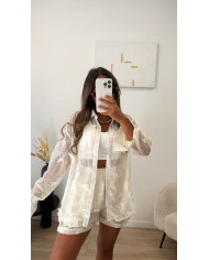 Chemise à carreaux amovible jaune