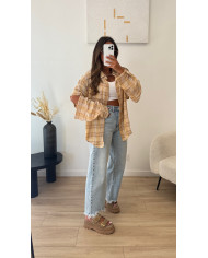 Chemise à carreaux amovible jaune