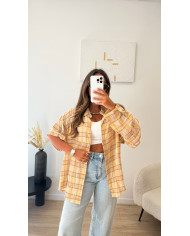 Chemise à carreaux amovible jaune