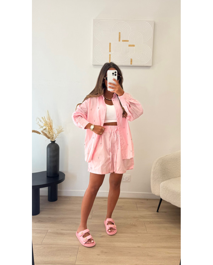 Ensemble chemise Bijoux Rose