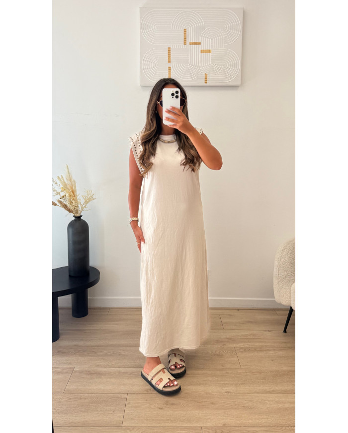 Robe Han Clouté beige