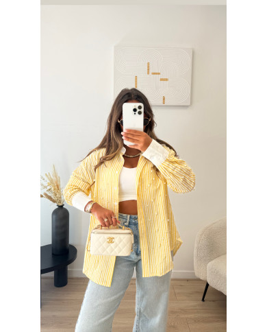 Chemise rayé Perles jaune
