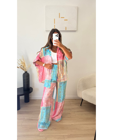 Ensemble chemise bandana Rose & Bleu