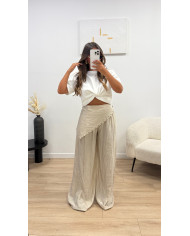 Pantalon fluide + foulard clouté Rust