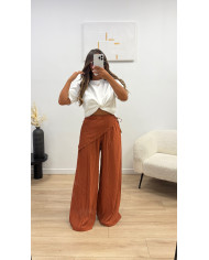 Pantalon fluide + foulard clouté Noir