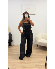 Ensemble top et Sarouel Carreaux bleu