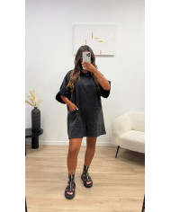 Combinaison 100% coton Noir anthracite