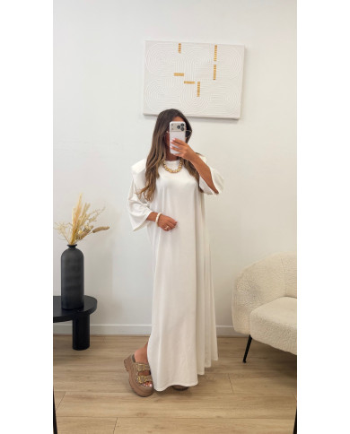 Robe épaulette Viscose blanche