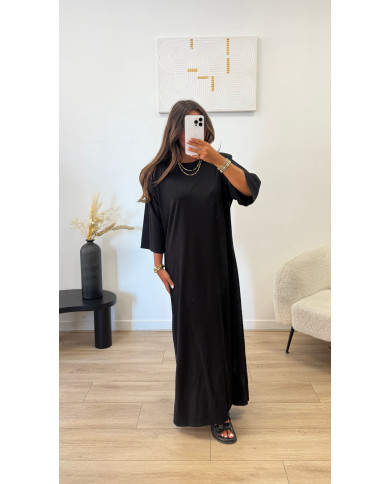 Robe épaulette viscose noir