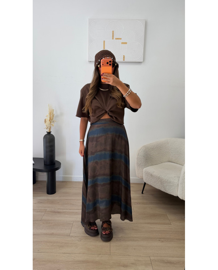 Jupe satiné Tie Choco