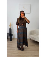 Ensemble fluide Rayé bleu