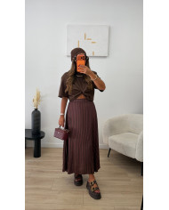 Jupe satiné Tie Choco