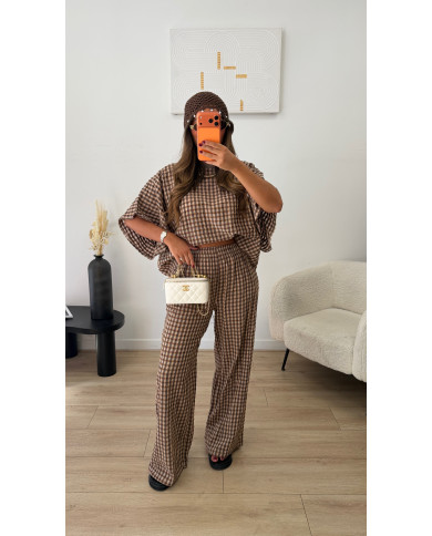 Ensemble à carreaux Loose Choco