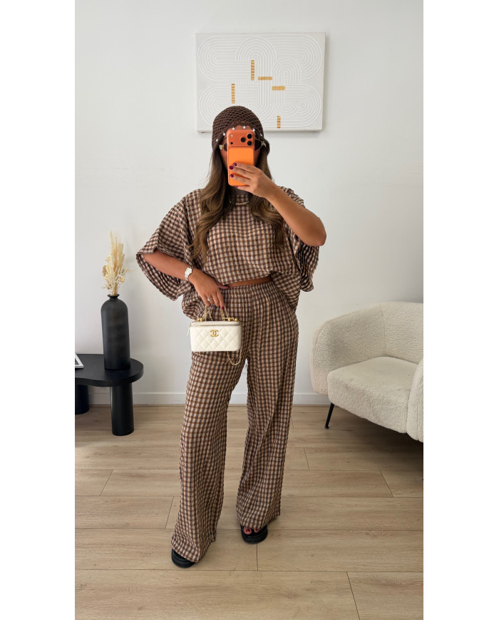Ensemble à carreaux Loose Choco
