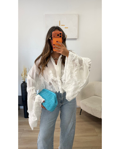 Chemisier Gaby dentelle blanc