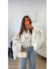 Chemisier Gaby dentelle blanc