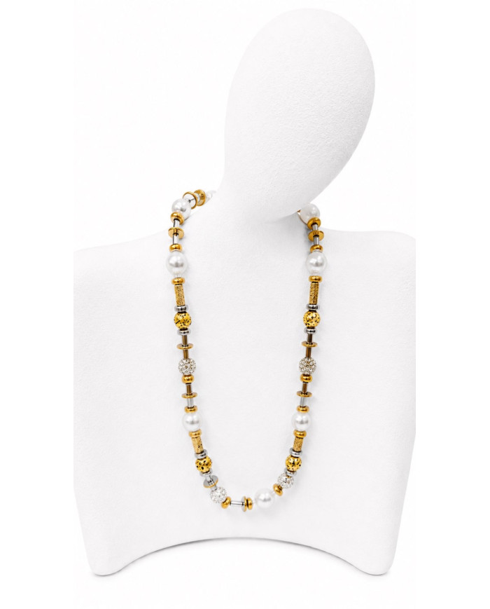 Collier Or & acier Tahiti
