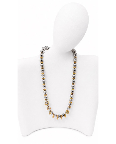 Collier Argent cercle doré