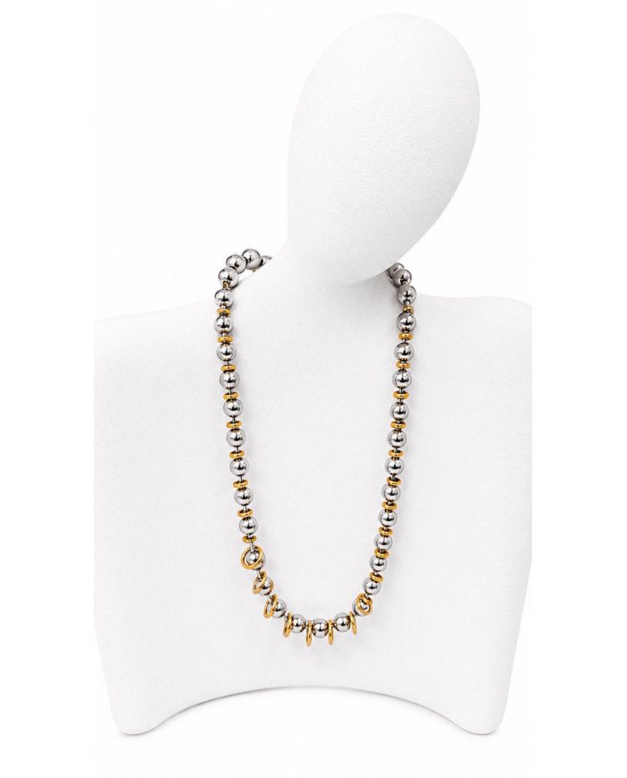 Collier Argent cercle doré