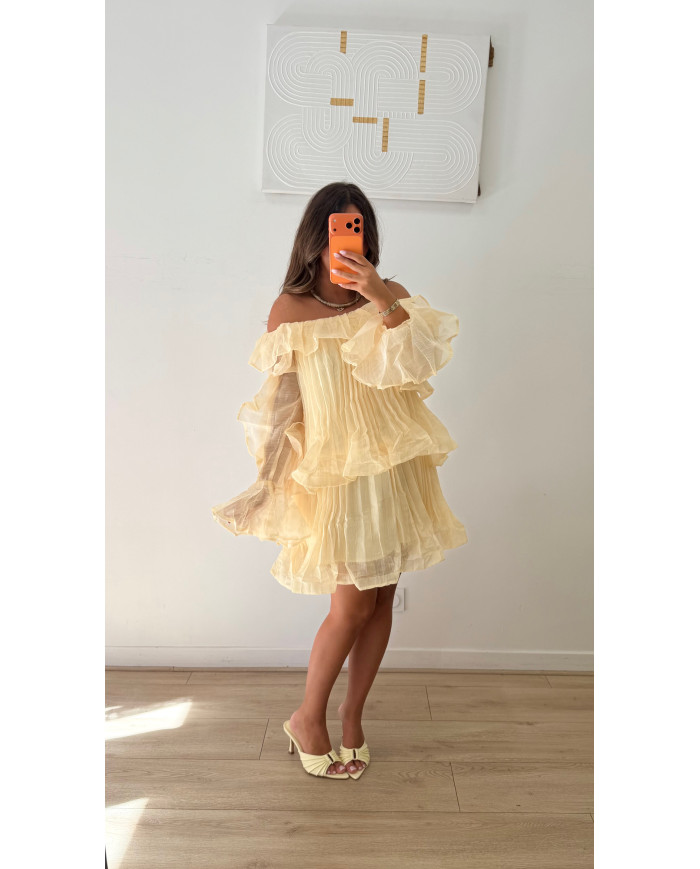 Robe Lili Volant Jaune