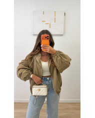 Veste Imperméable à carreaux taupe