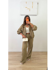 Short Imperméable à carreaux taupe