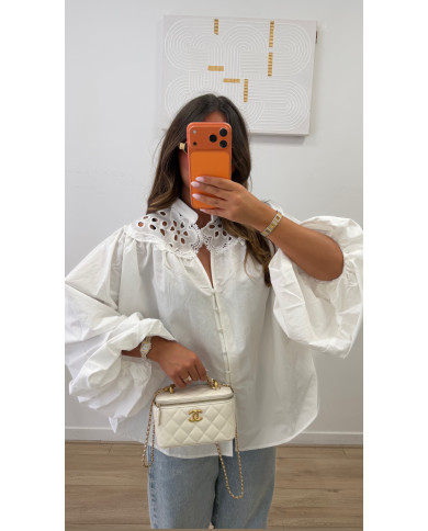 Chemise Coton broderie blanche