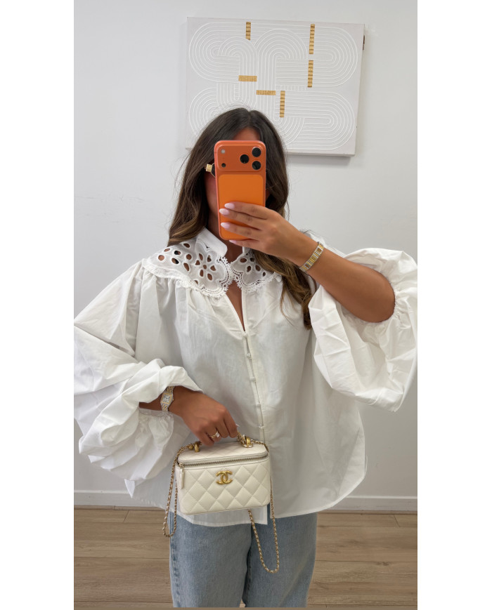 Chemise Coton broderie blanche