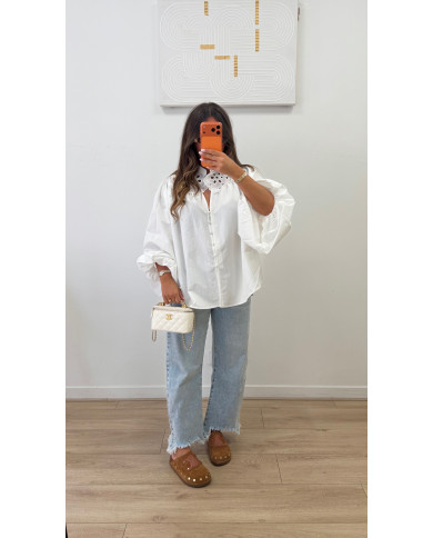 Chemise Coton broderie blanche