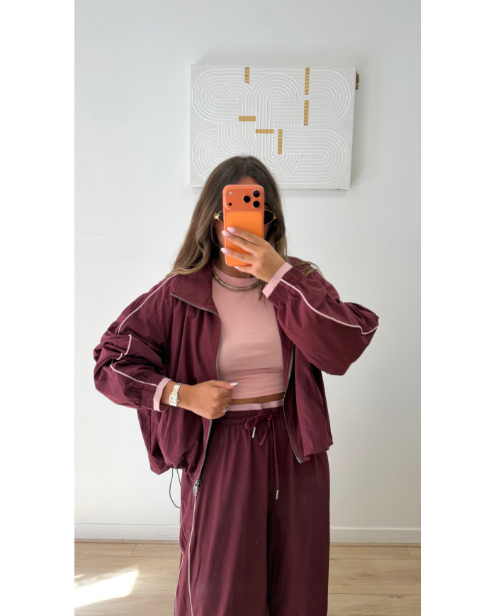 Veste ALOW bordeaux & rose