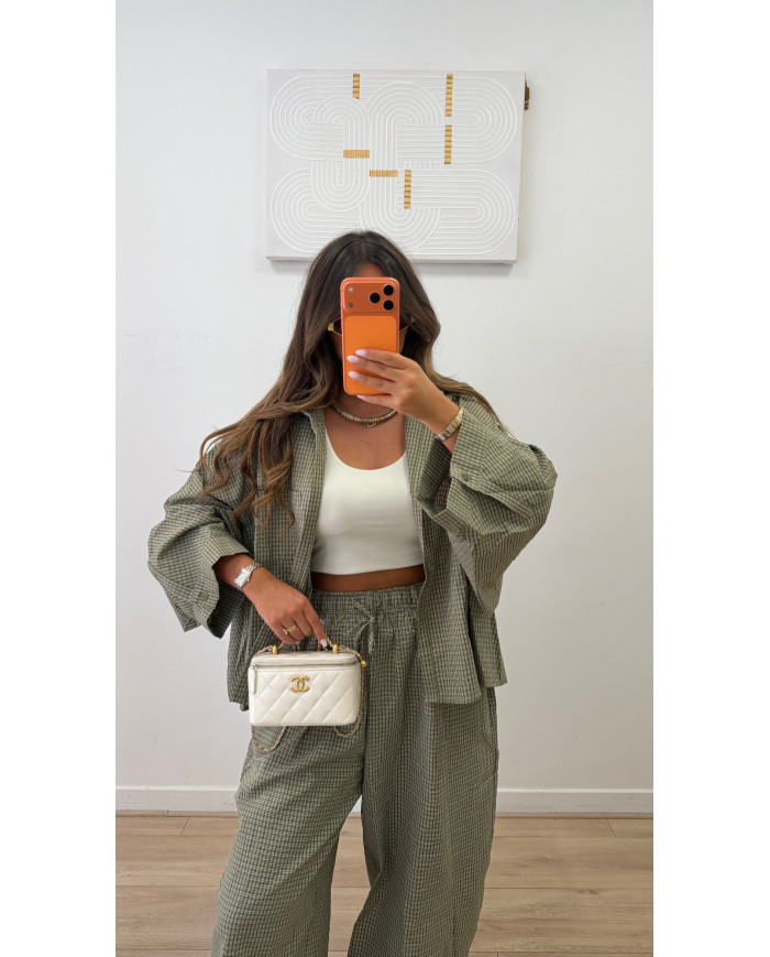 Chemise Nacima carreaux kaki