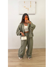 Chemise Nacima carreaux kaki
