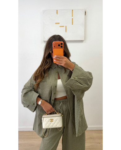 Chemise longue oversize Nacima kaki