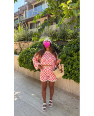 Ensemble crochet Eddition Rose & beige
