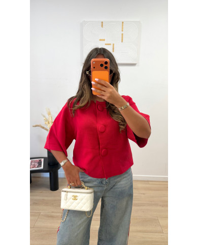 Cardigan bouton Red