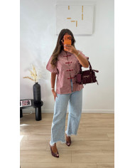 Chemise Noeud À carreaux Bordeaux