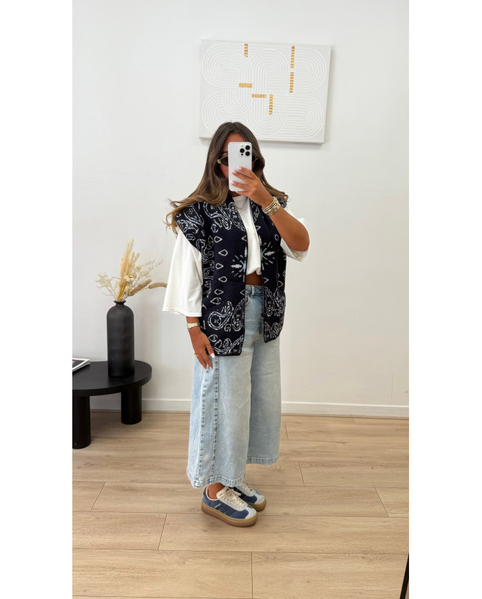 Gilet sans manches Bandana Bleu