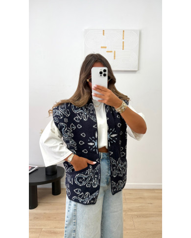 Gilet sans manches Bandana Bleu