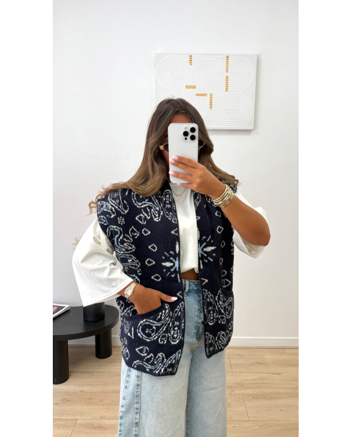 Gilet sans manches Bandana Bleu